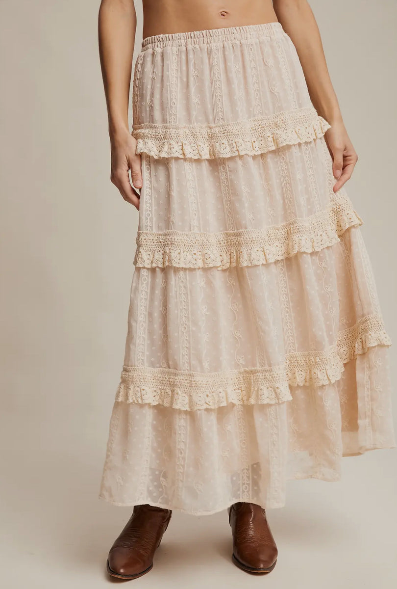 Lace ecru maxi skirt-NEW – JanieLanie