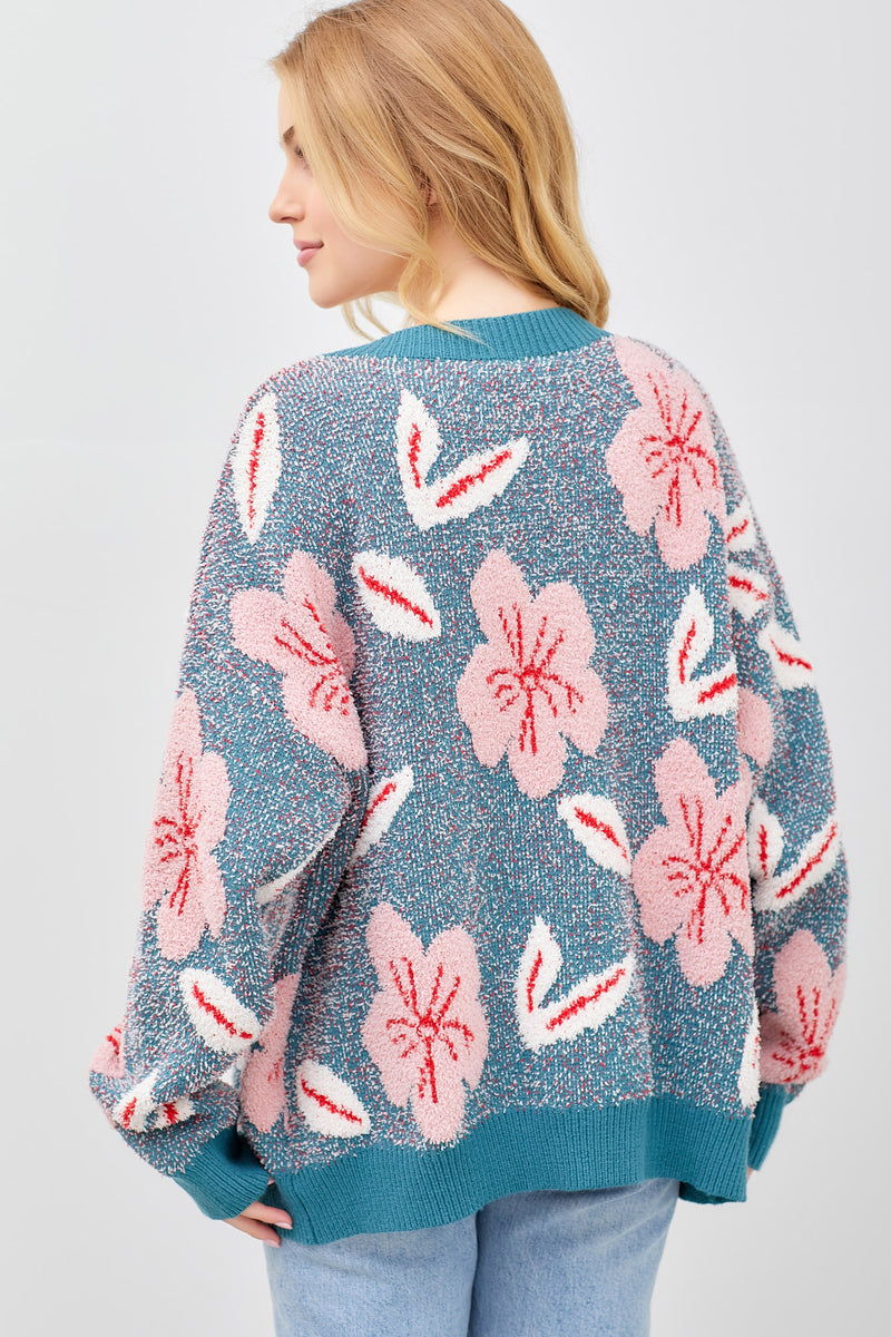 Leonie Knit Sweater - Teal Green/Blue Stripe