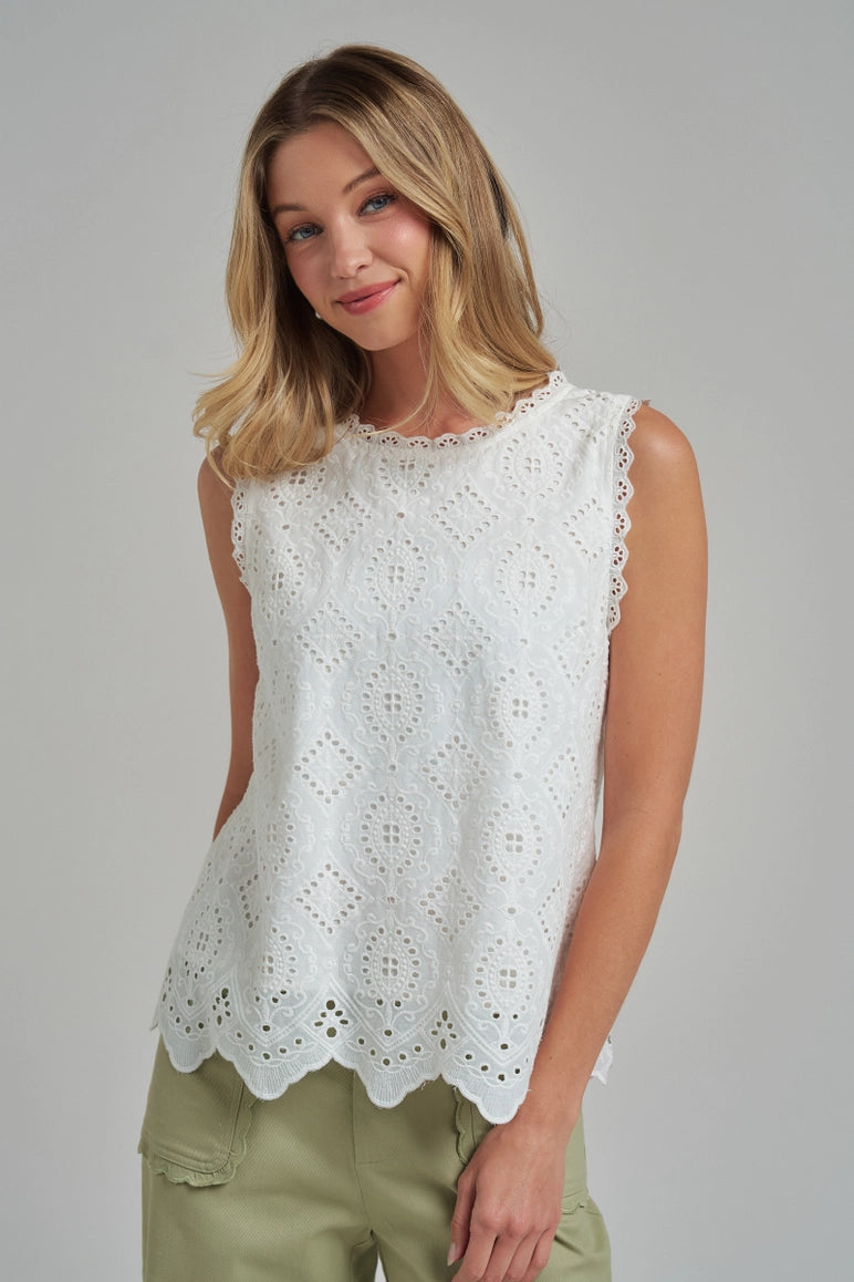 Eyelet sleeveless top – JanieLanie