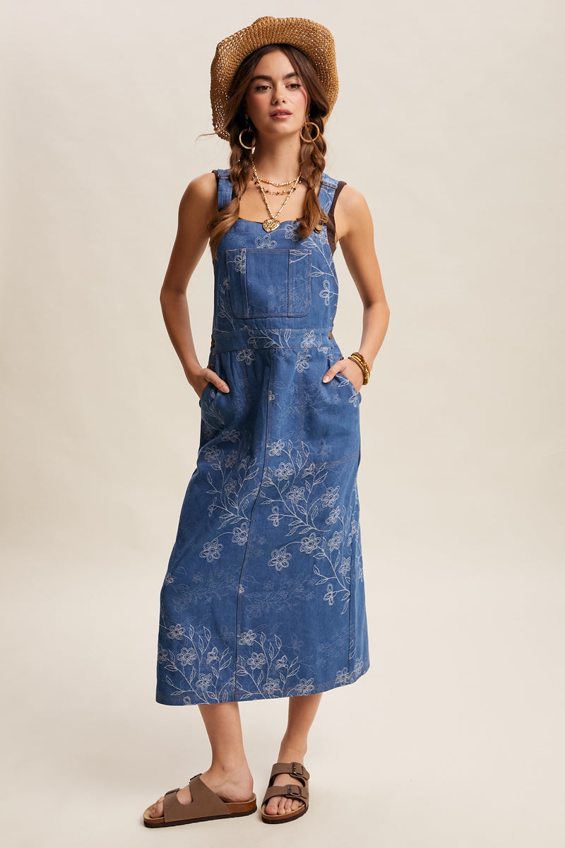 Denim embroidered overalls-NEW JanieLanie Denim embroidered overalls-NEW JanieLanie