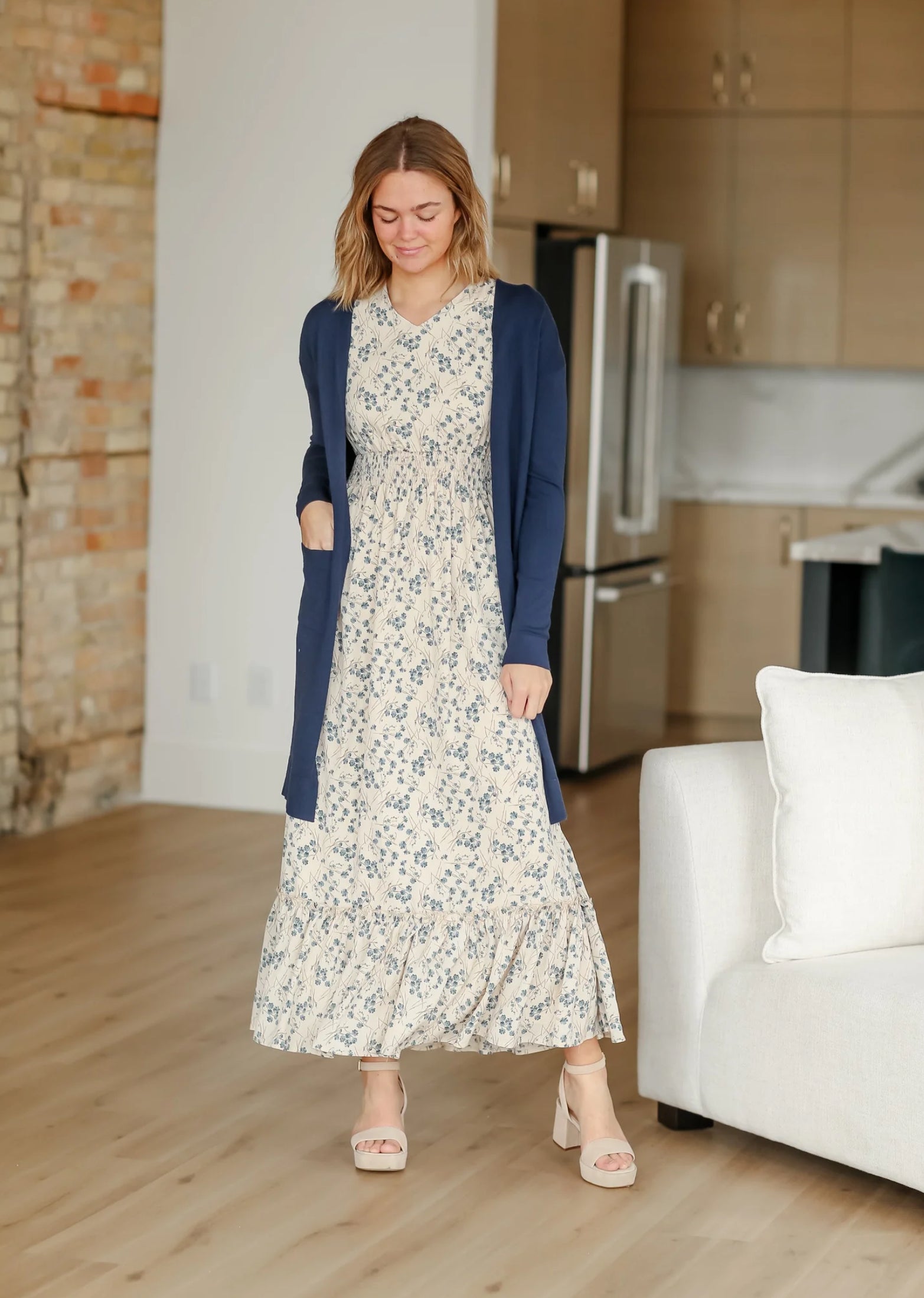 Isabella modest maxi dress in blue floral JanieLanie Isabella modest maxi dress in blue floral JanieLanie
