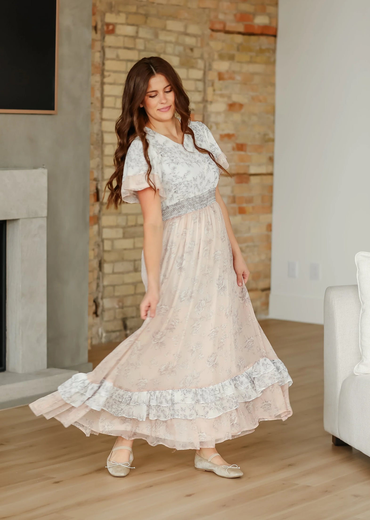 maxi modest dresses for women Laura in Teal Small and faux button detailing down the front Polka & Pleats Maxi |