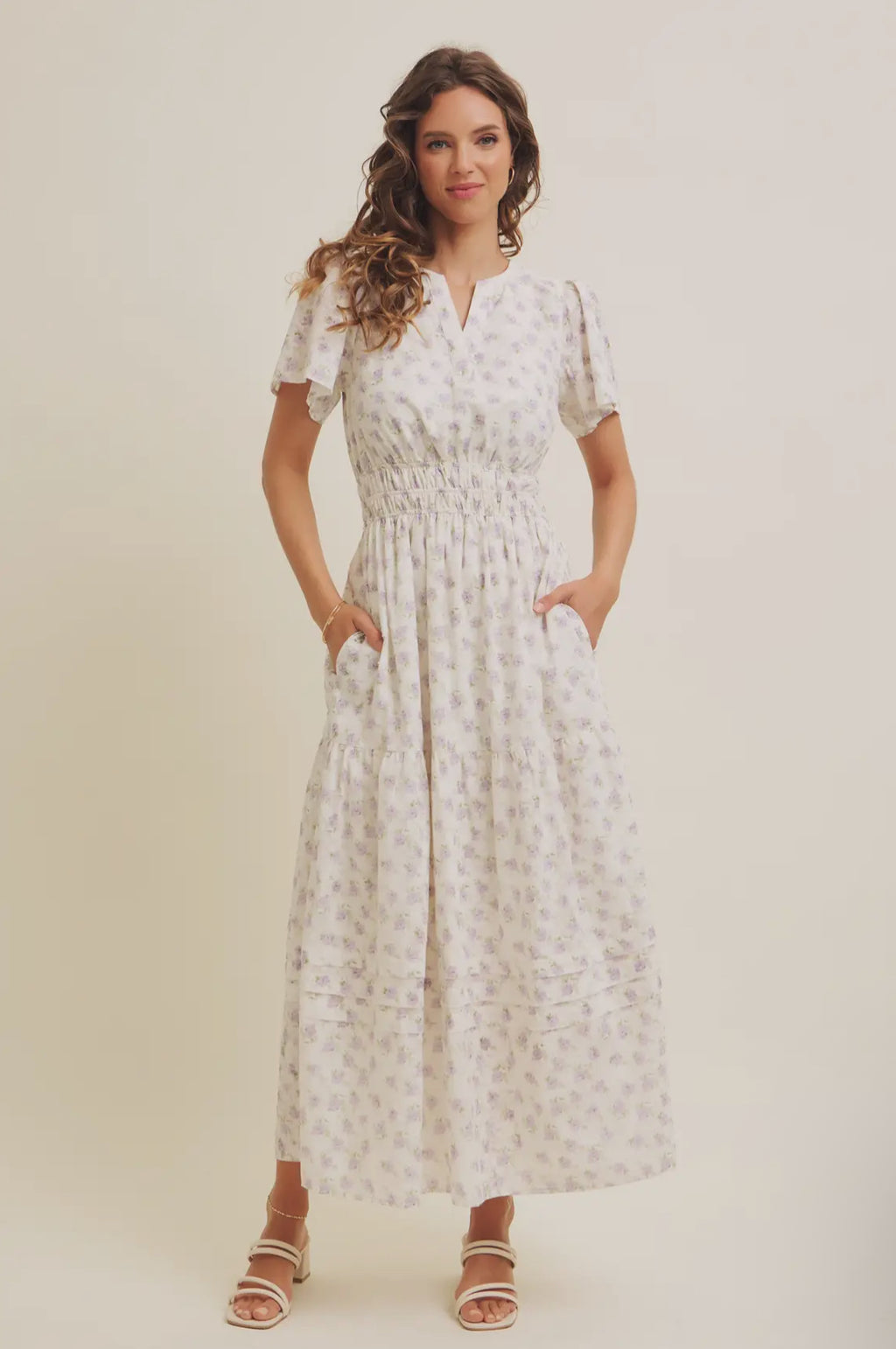 Gabby modest maxi dress in dusty violet-NEW