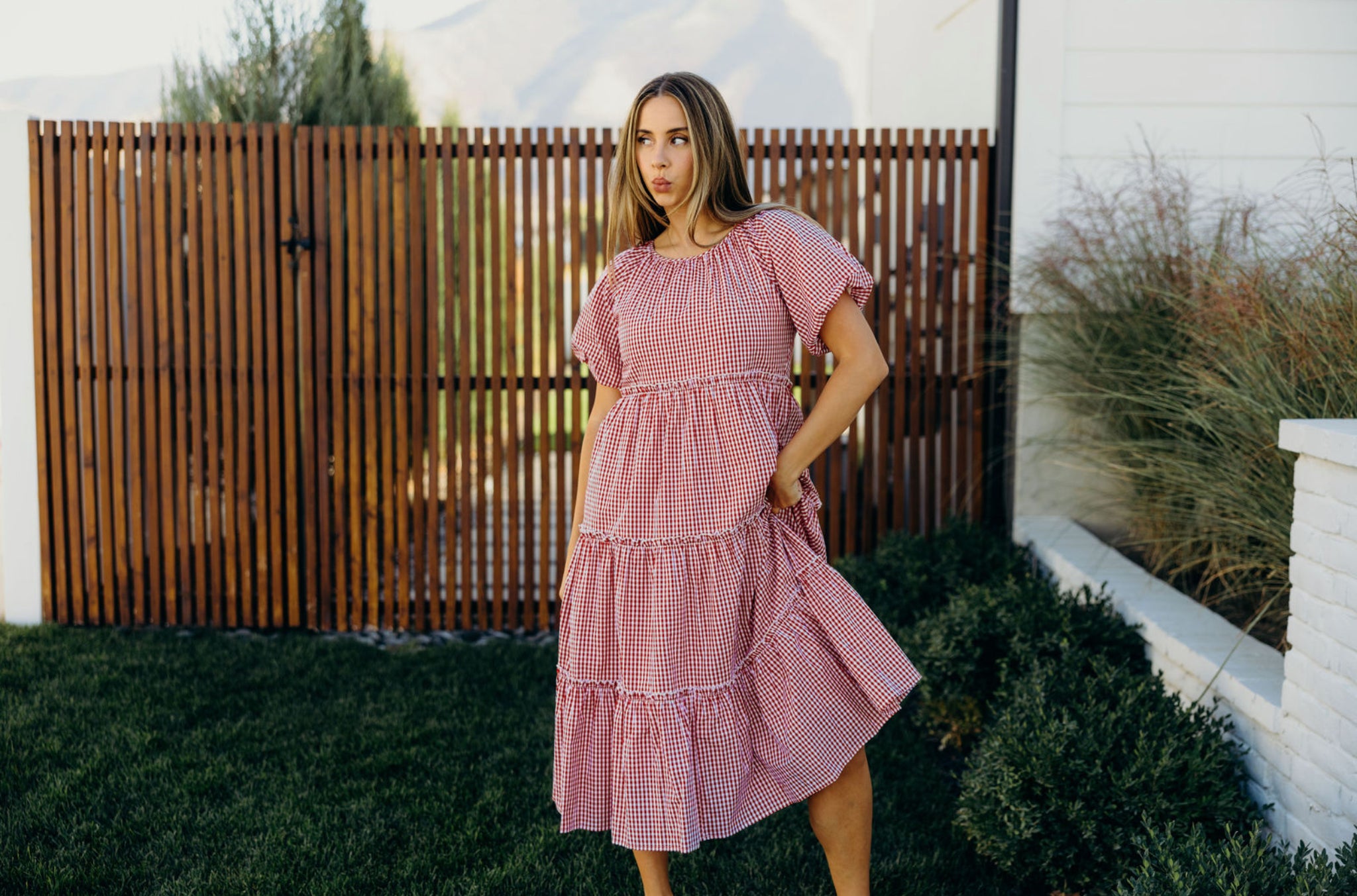 pink gingham dress ladies Pink Gingham Maxi Dress PinkBlush