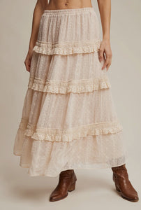 Lace ecru maxi skirt