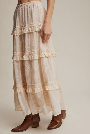 Lace ecru maxi skirt