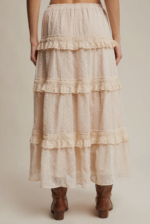 Lace ecru maxi skirt