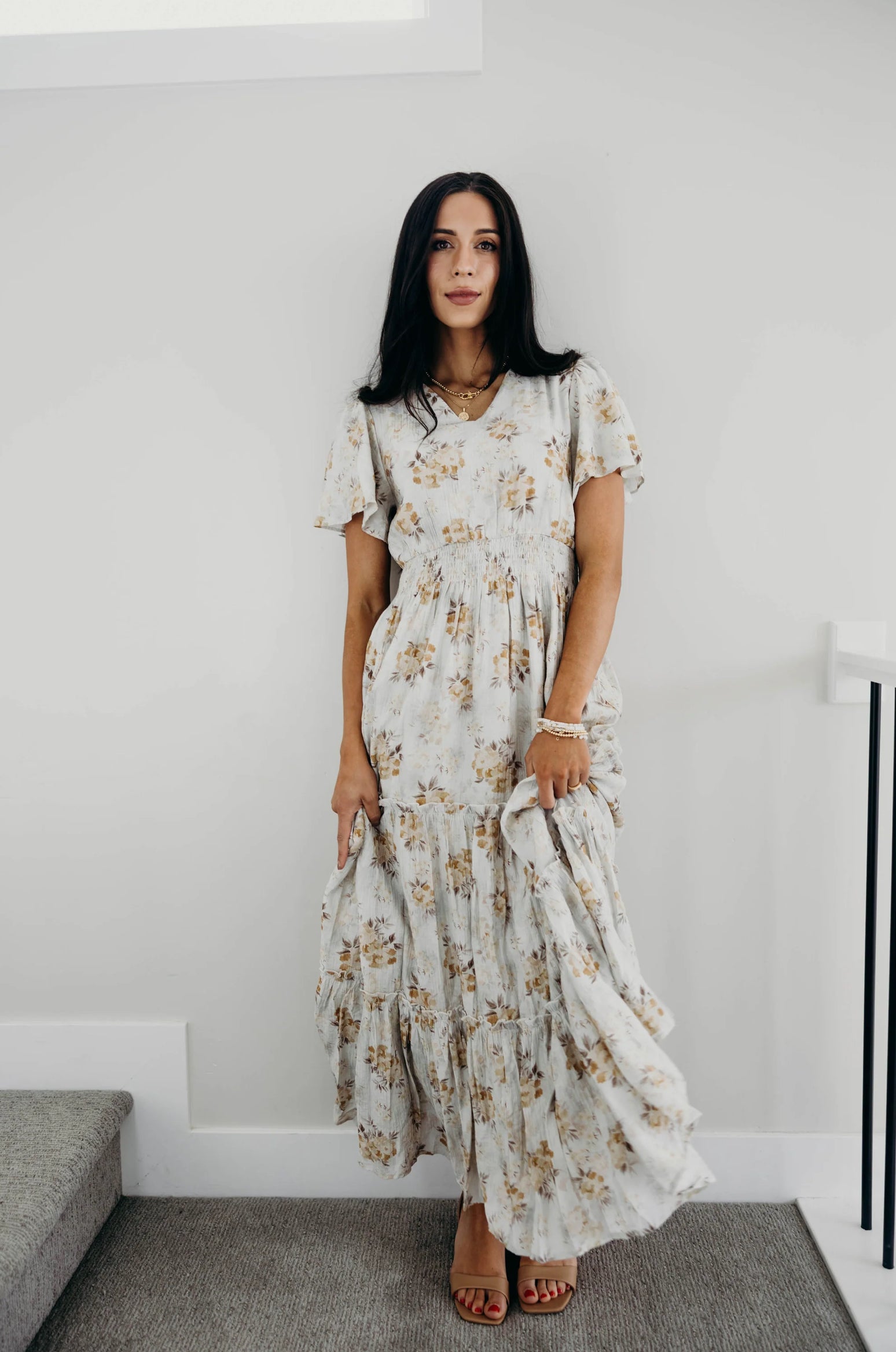 Eden modest maxi dress in amber wreath – JanieLanie Eden modest maxi dress in amber wreath – JanieLanie