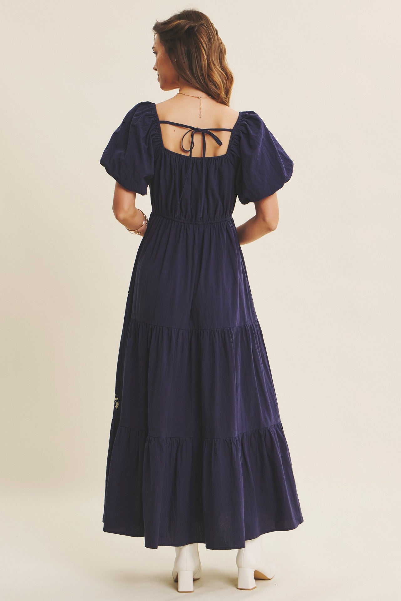 Emmy modest maxi dress in navy – JanieLanie
