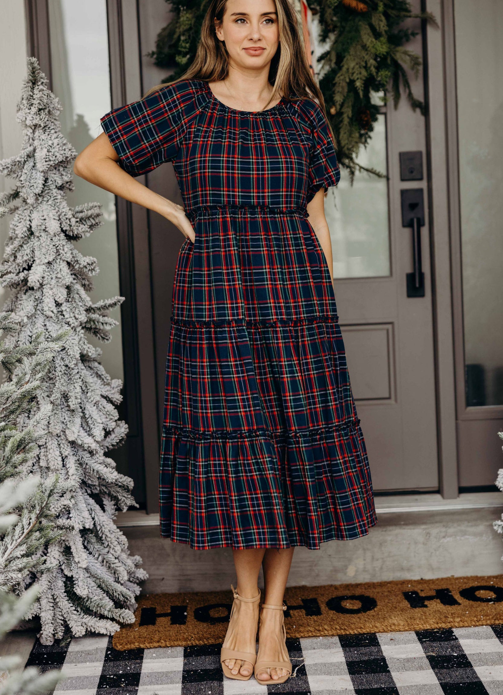 modest holiday dress Serena modest midi dress in heritage plaid-final sale – JanieLanie