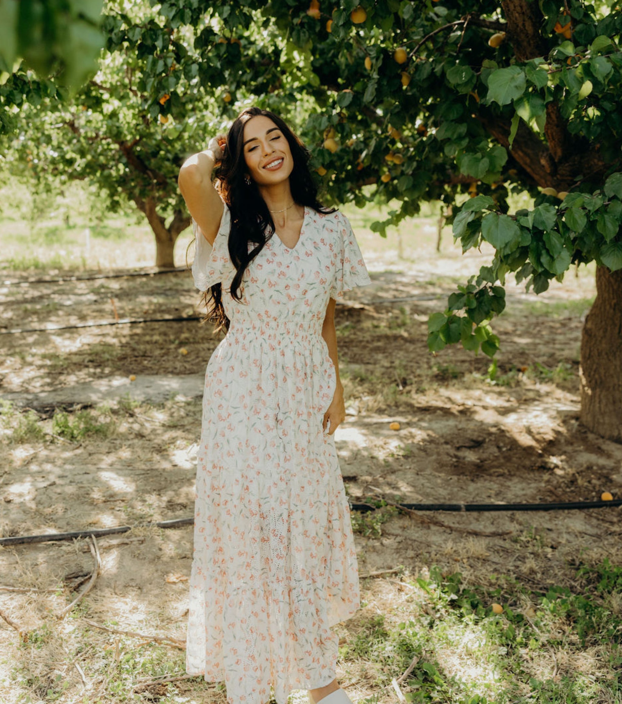 Eden modest maxi dress in strawberry thicket JanieLanie Eden modest maxi dress in strawberry thicket JanieLanie