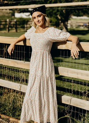 boho engagement dress Indie modest midi dress in lipstick red – JanieLanie