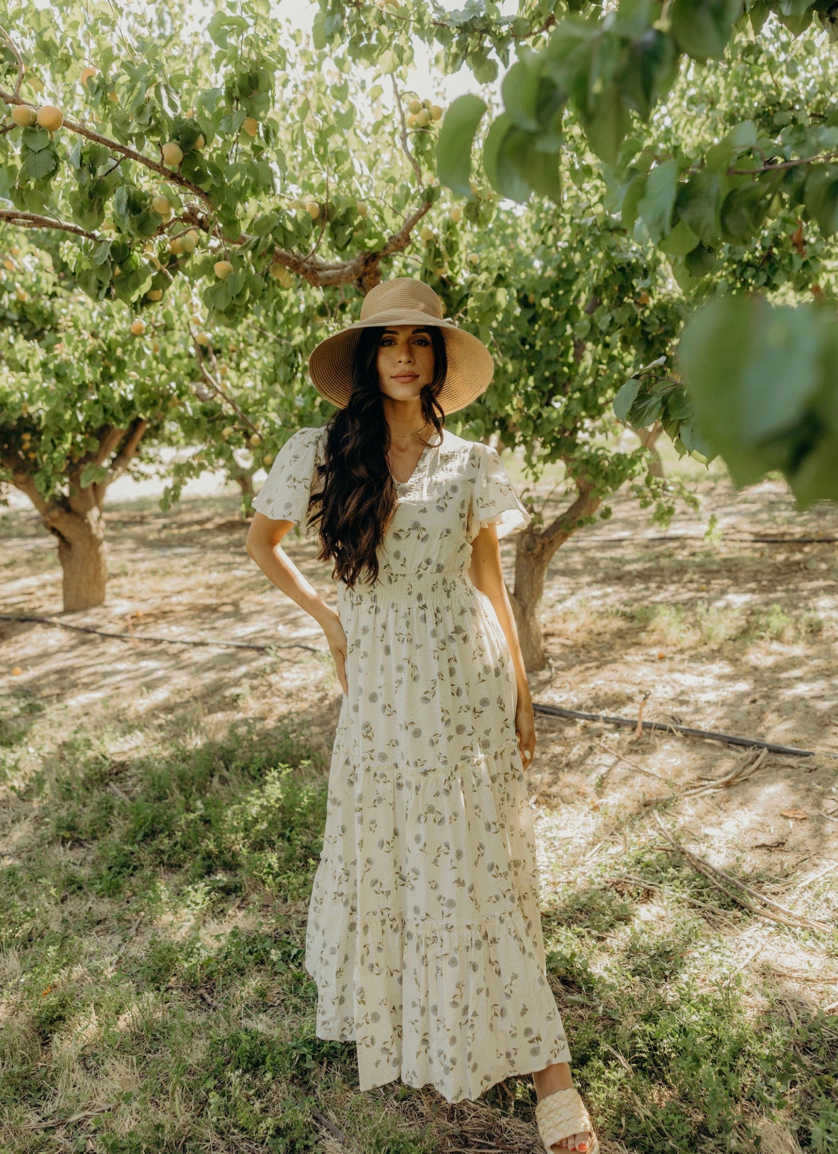 modest bohemian dresses Eden maxi dress in lavender hydrangea – JanieLanie Mac Duggal - Brown Size:UK 9 / US 10 / EU 27 global-primary_colour-Ivory A whimsical floral print