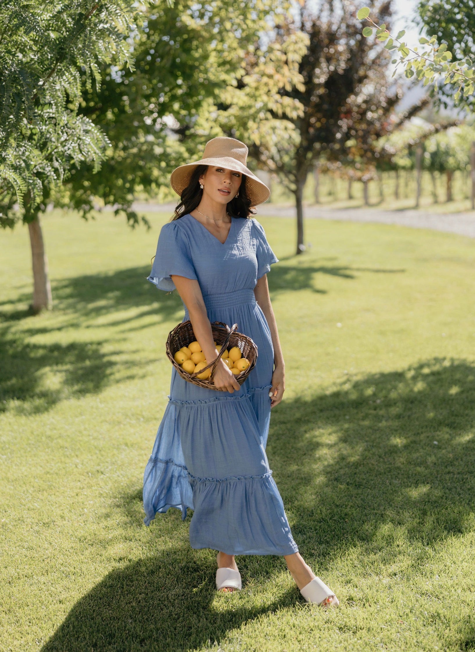 blue dress for church Taylor modest maxi dress – JanieLanie