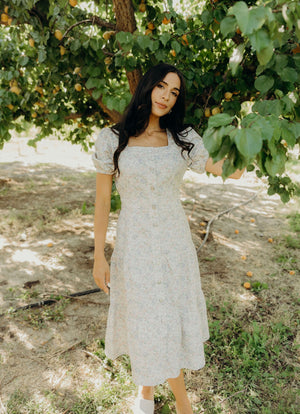 Elton modest midi dress in tulip-NEW
