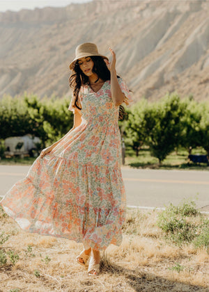 Eden modest maxi dress in spring sonata – JanieLanie