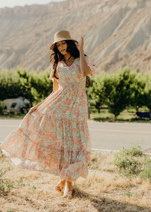 Eden modest maxi dress in spring sonata-NEW – JanieLanie