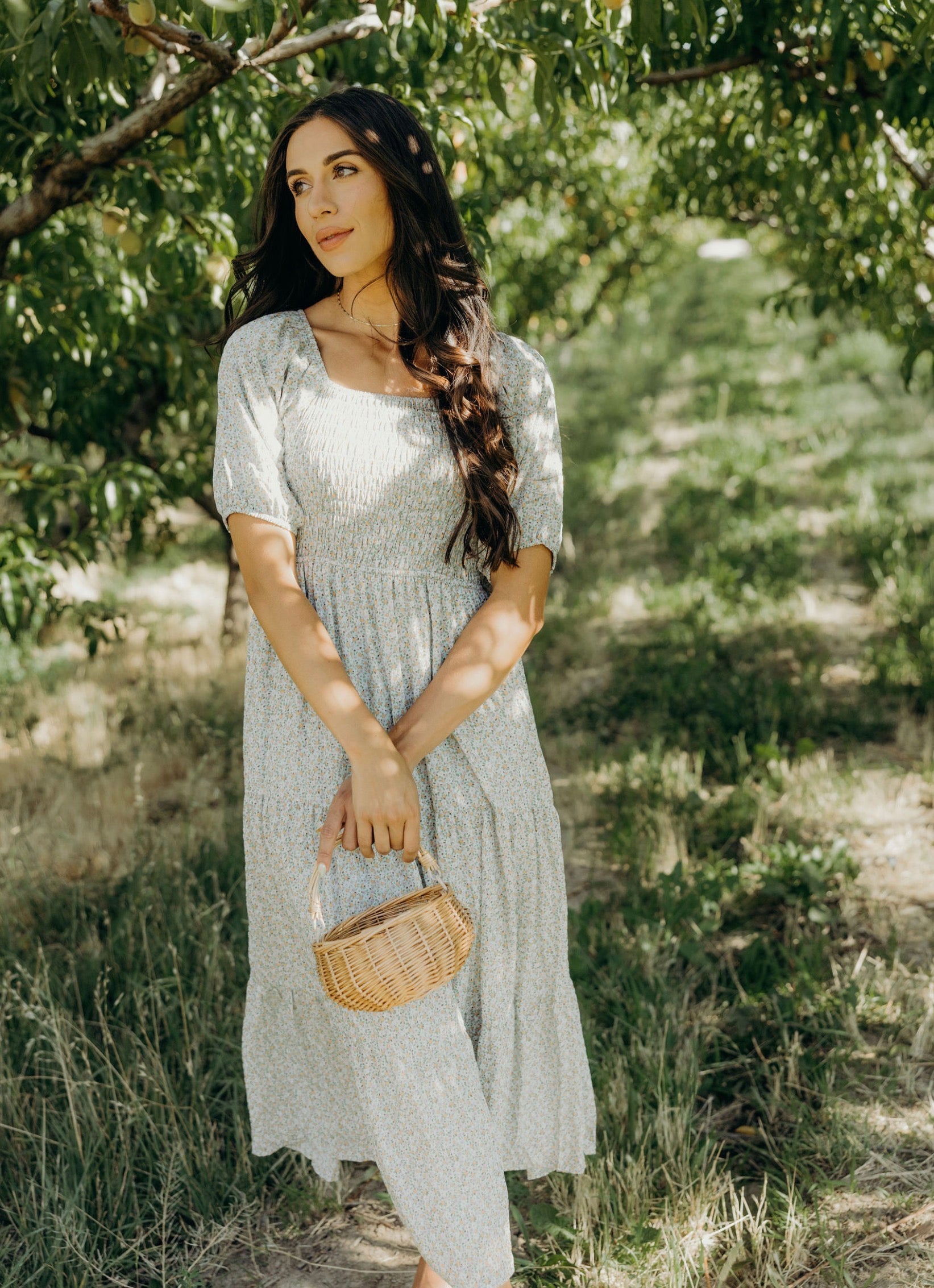 Indie modest midi dress in honeybloom – JanieLanie