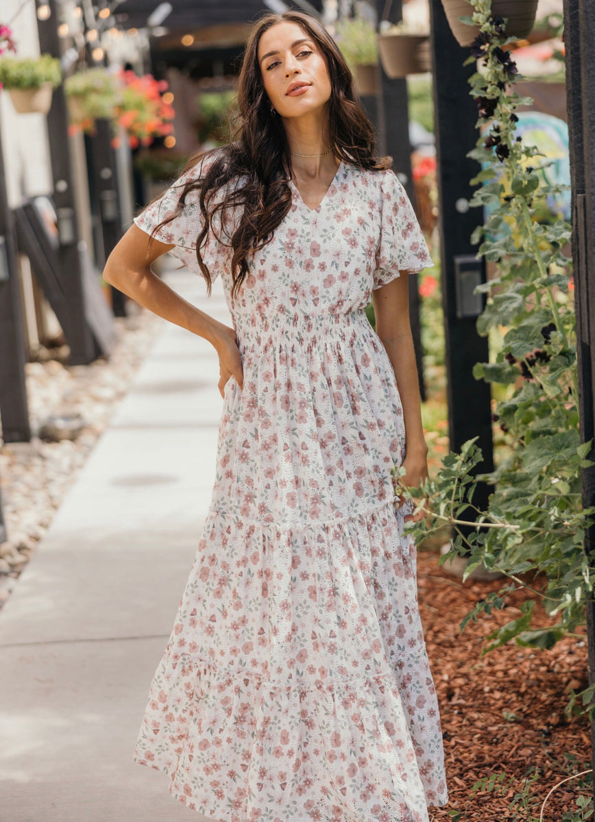 Eden modest maxi dress in wildberry stitch-NEW – JanieLanie