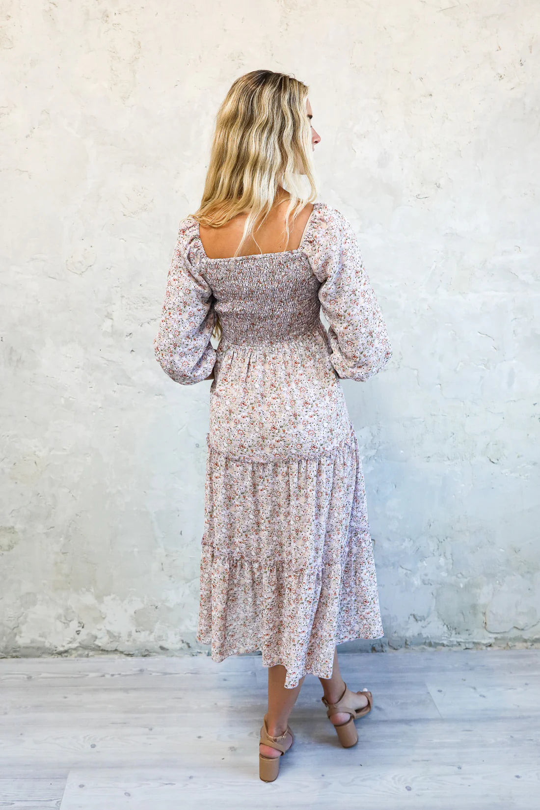 Greta modest midi dress in lavender-NEW