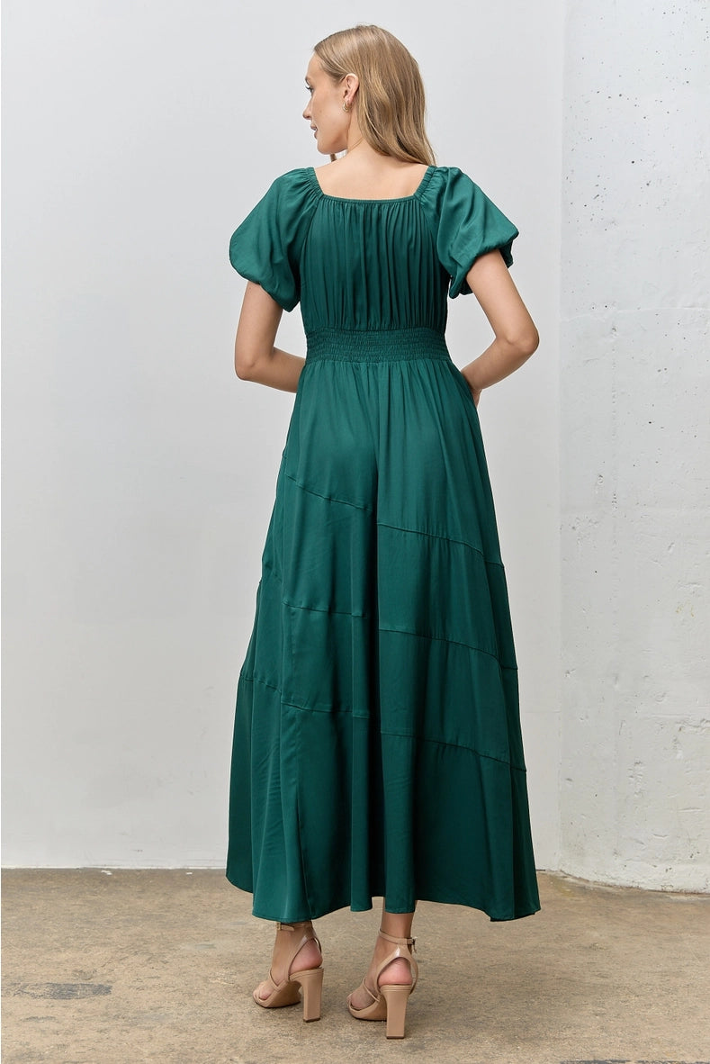 Nikki modest maxi dress in green – JanieLanie