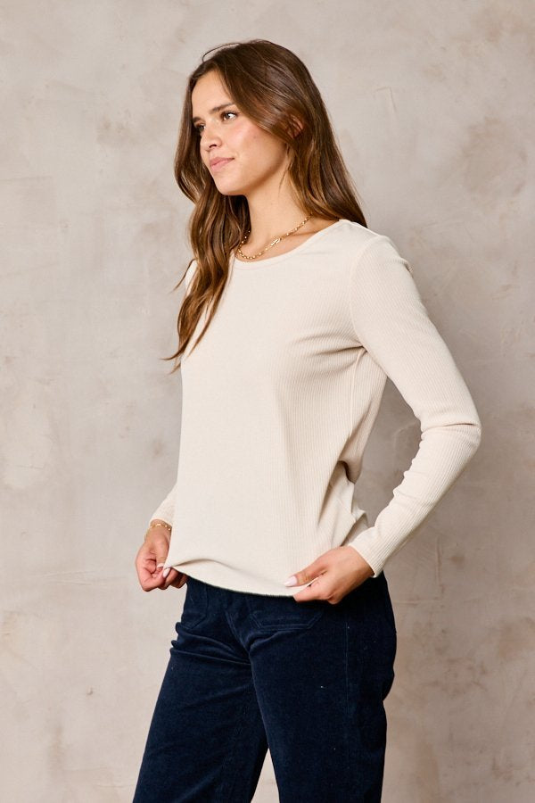 Dark cream long sleeve top JanieLanie Dark cream long sleeve top JanieLanie