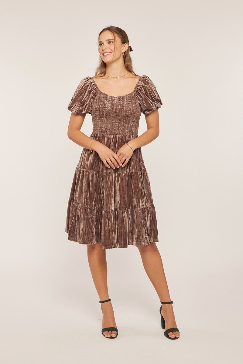 Talia velvet modest midi dress - final sale JanieLanie Talia velvet modest midi dress - final sale JanieLanie