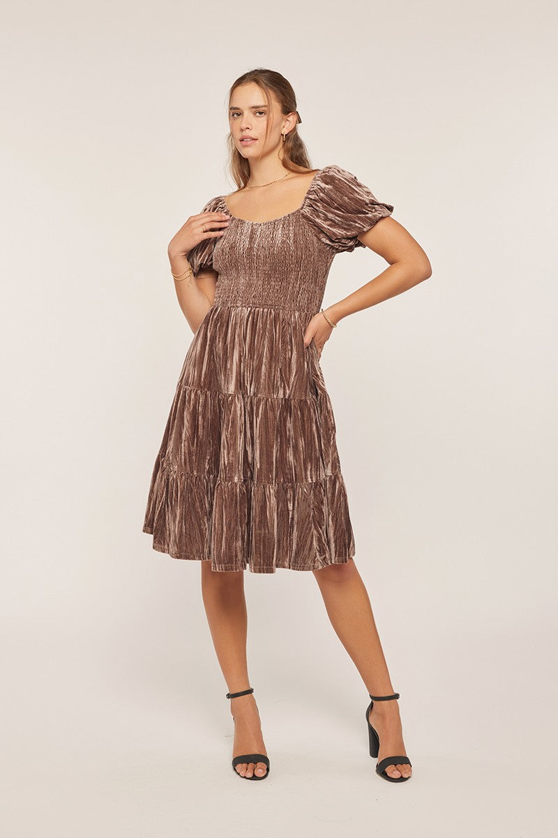 Talia velvet modest midi dress - final sale JanieLanie Talia velvet modest midi dress - final sale JanieLanie