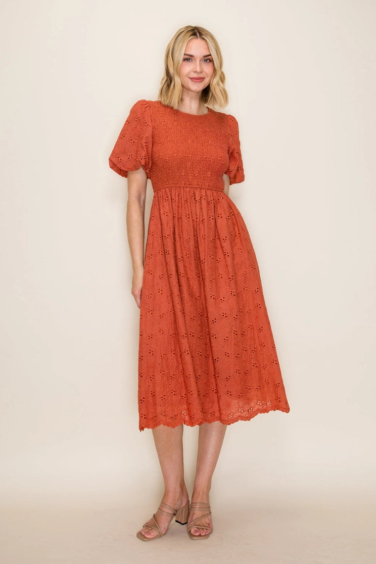 terracotta midi dress Terri modest dress-NEW – JanieLanie 27 Small Bust vpofstyle on LTK Waist Size:69- 79 cm siv