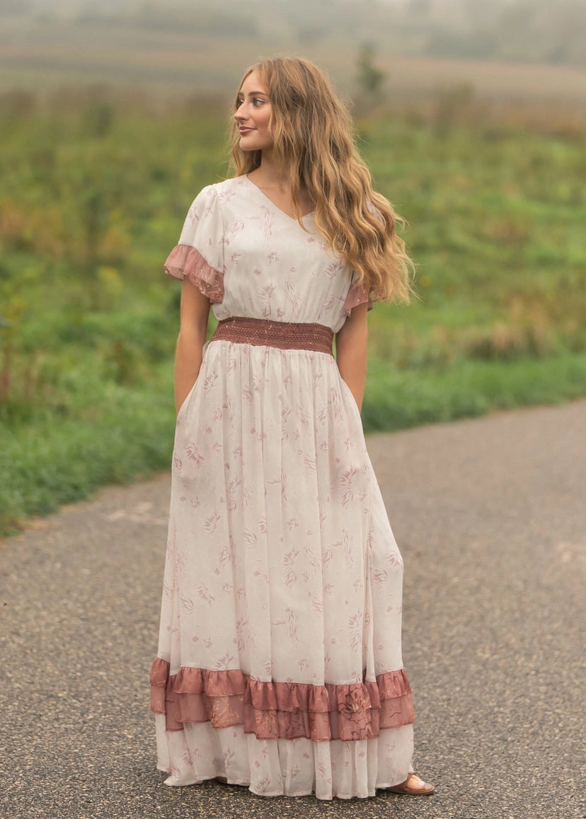 brandy long dress modest maxi in blush floral-NEW – JanieLanie Size:M/XL a little black dress in particular the wardrobe 12 Best Jackets That