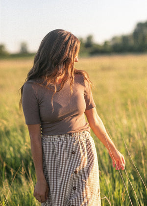 Brown gingham maxi skirt – JanieLanie