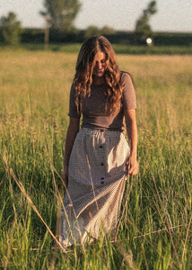 Brown gingham maxi skirt – JanieLanie