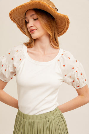 Cherry sleeve top