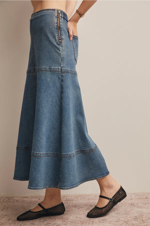 white christmas dresses Dakota Denim Skirt - Odeon Blue - Size XL main image 1