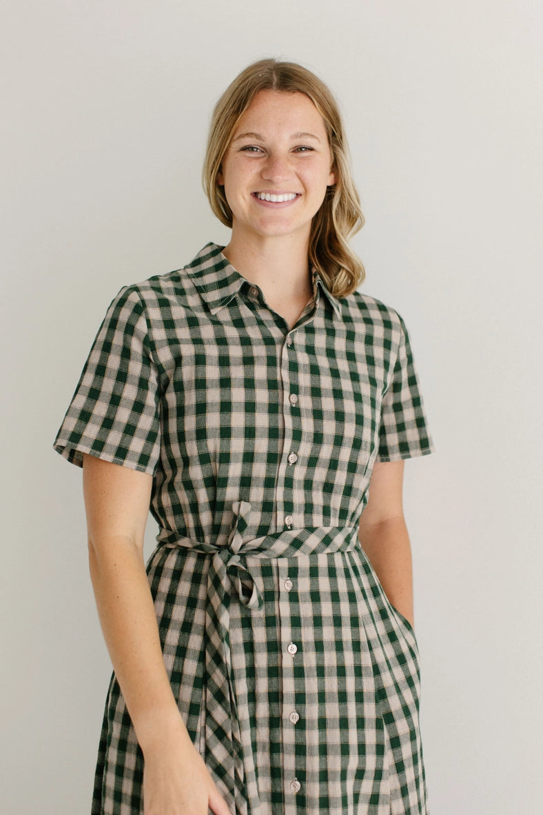 Forest modest midi dress-NEW