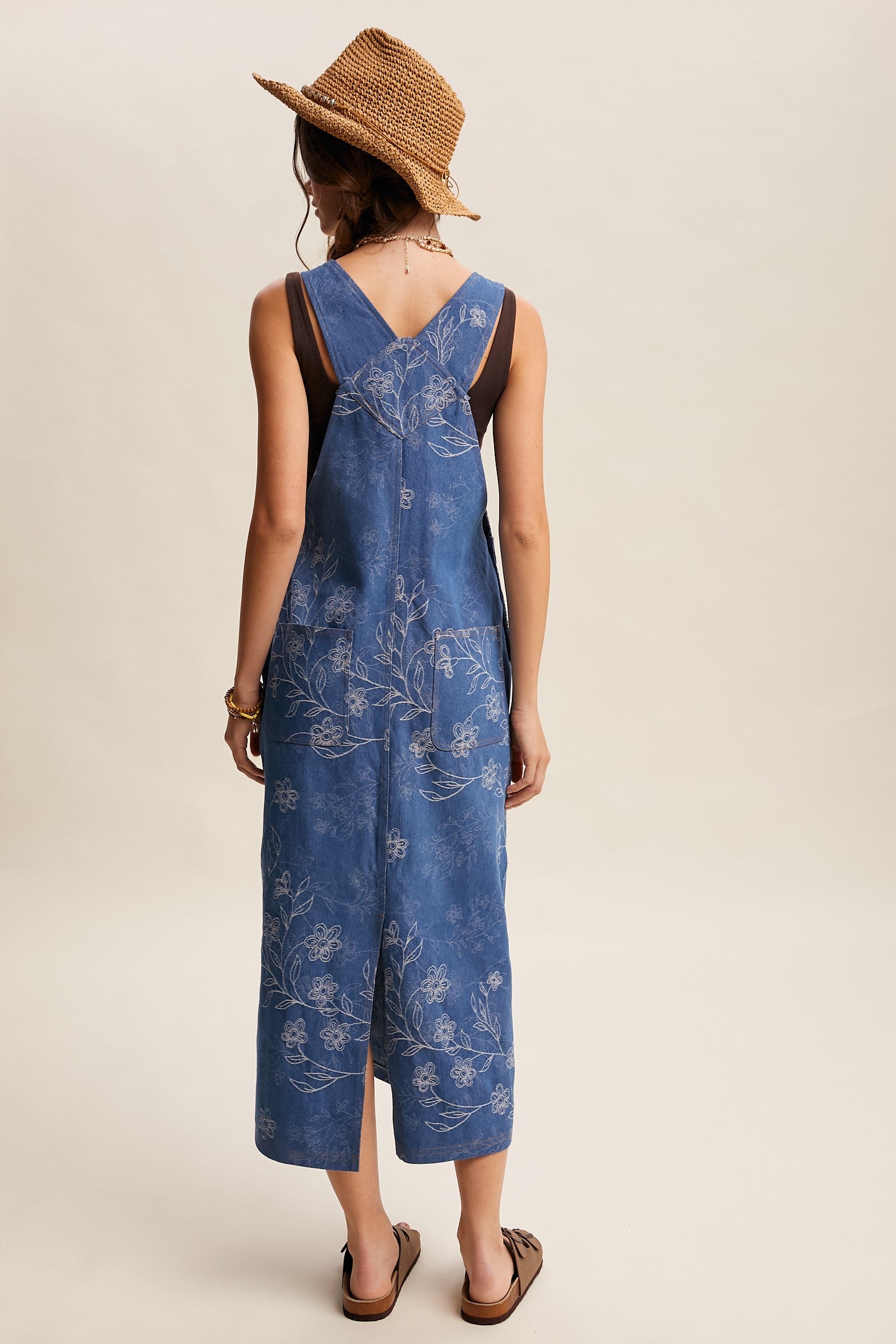 Denim embroidered overalls-NEW – JanieLanie