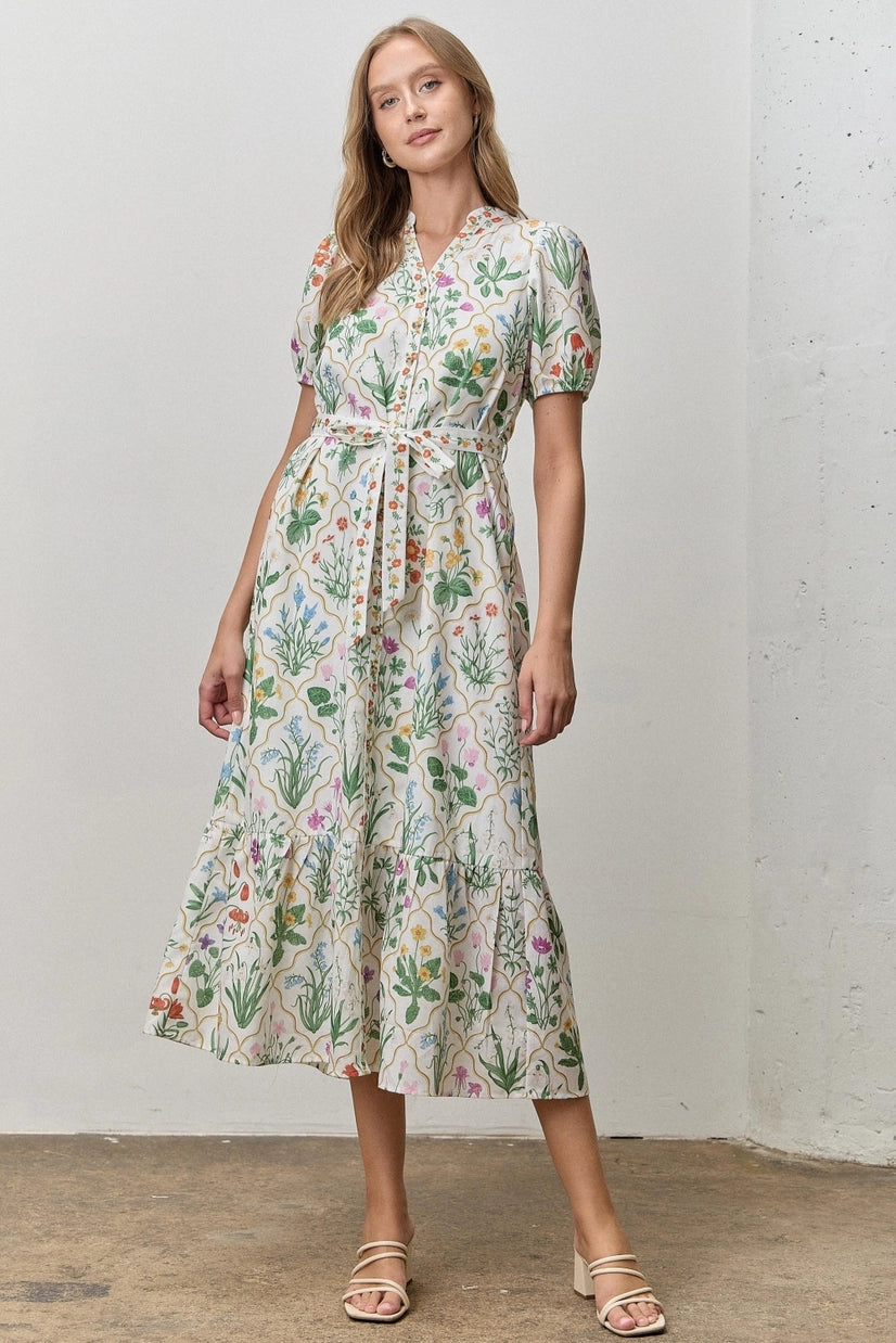 princess polly baby blue dress Fashionme Women Floral Boho Summer Flowy Midi Dress Dominican Republic main image 0