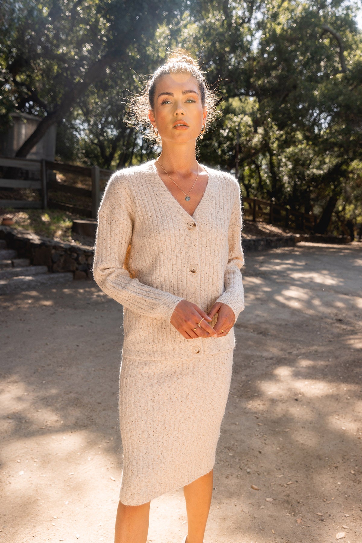 Oatmeal sweater and skirt set-final sale - Main Image