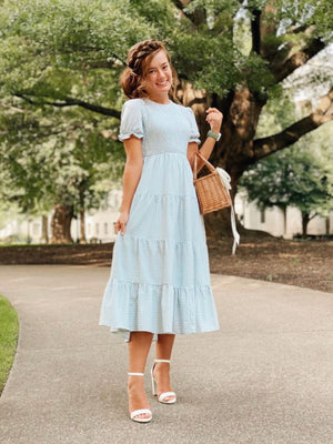 Alex modest midi dress in sage JanieLanie Alex modest midi dress in sage JanieLanie