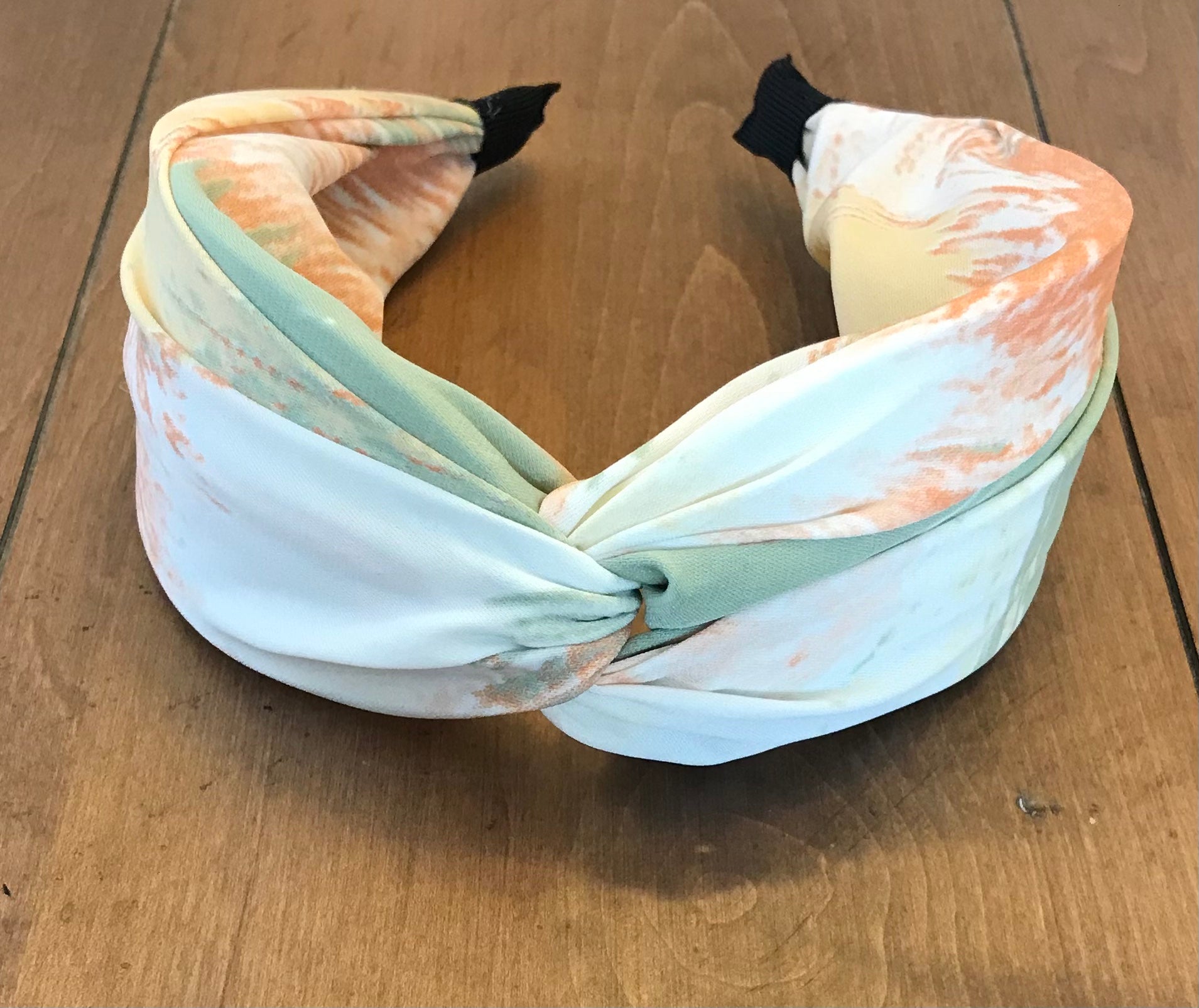 Sage multicolor knotted fabric headband