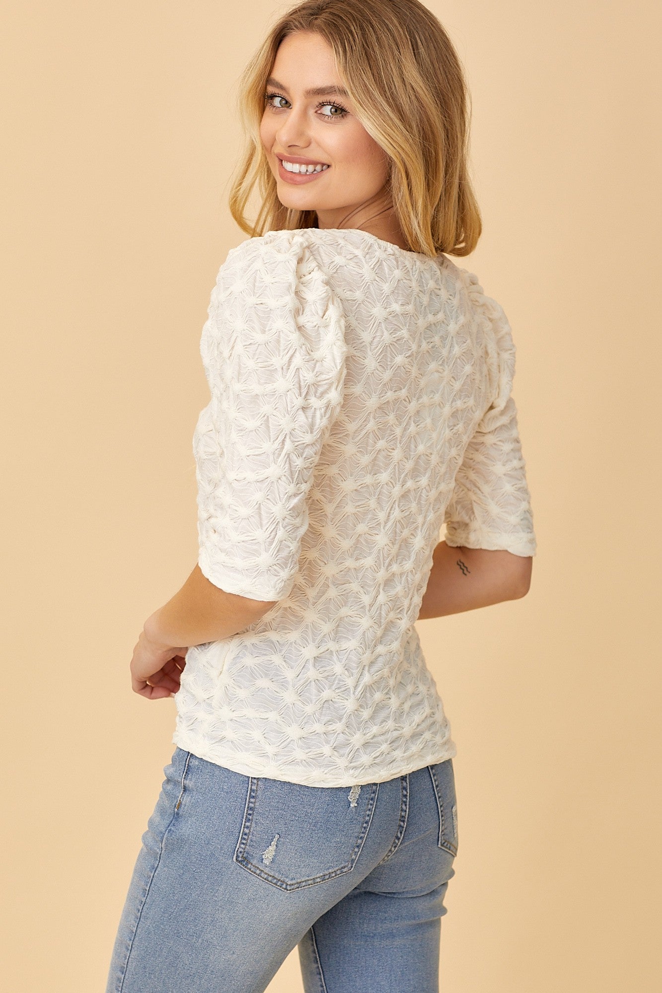 Ivory textured blouse – JanieLanie